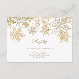 Winter-registret för Elegant i guld Snöflingor Tilläggskort