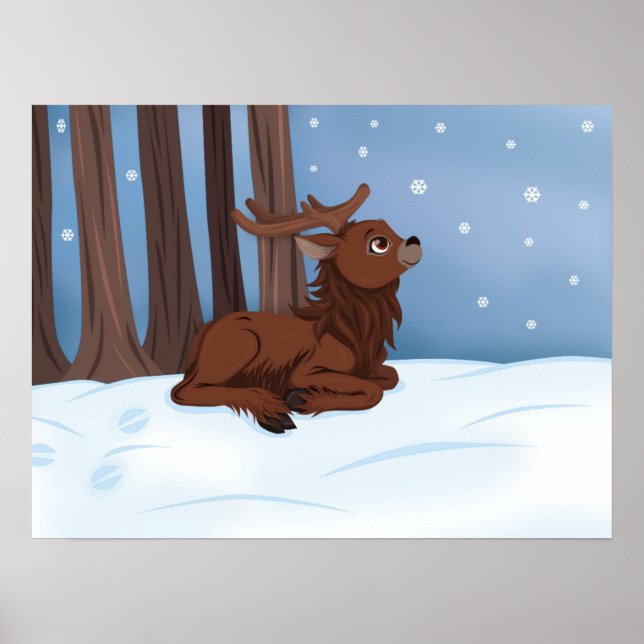 Winter Reindeer Poster (Framsidan)