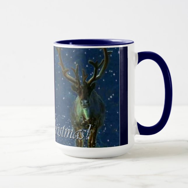 Winter Reindeer, Snö & God jul Design Mugg (Höger)