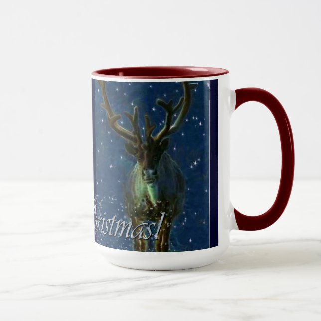 Winter Reindeer, Snö & God jul Design Mugg (Höger)
