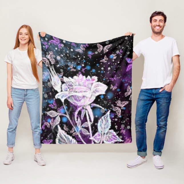 Winter Ro och Butterflies Fleece Blanket (På plats)