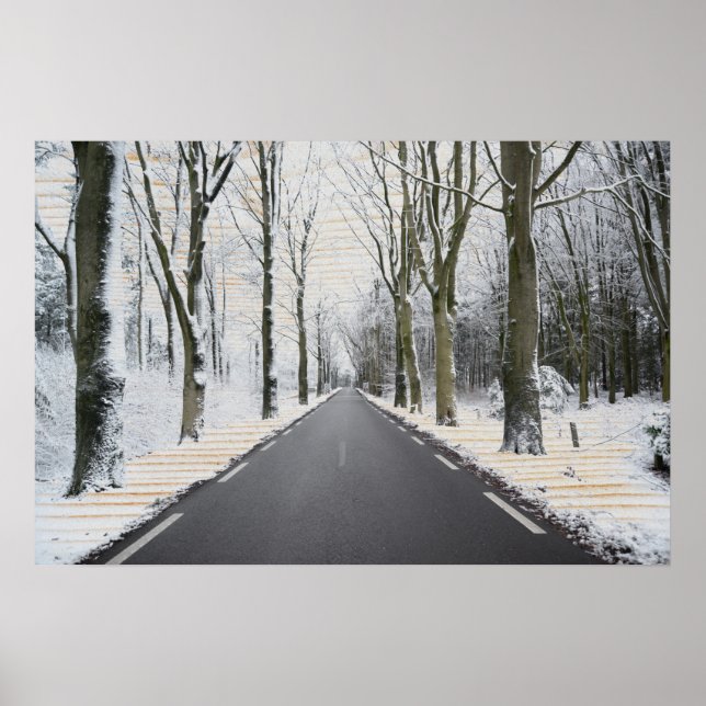 Winter Road Wooden Poster (Framsidan)