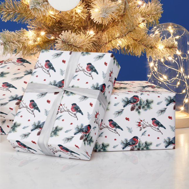 Winter Robin jul Mönster Wrapping Papper Presentpapper (Helgdagar)