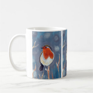 Winter Robin Painting Kaffemugg