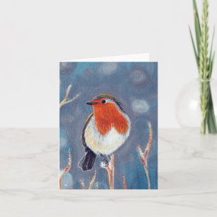 Winter Robin Painting Kort