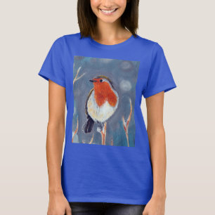 Winter Robin Painting T Shirt