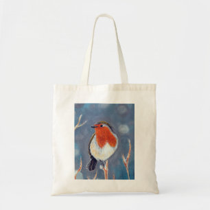 Winter Robin Painting Tygkasse