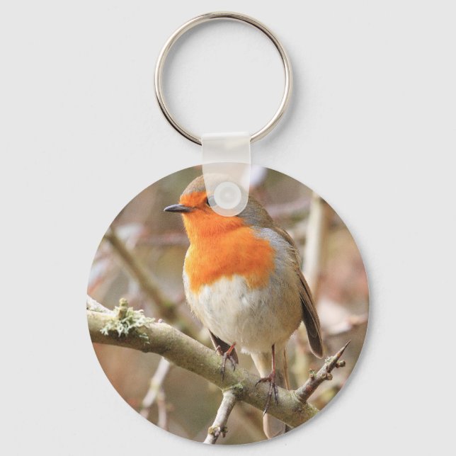 Winter Robin Redbröst Nyckelring (Framsida)