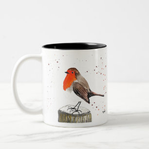 Winter robin Två-Tonad mugg