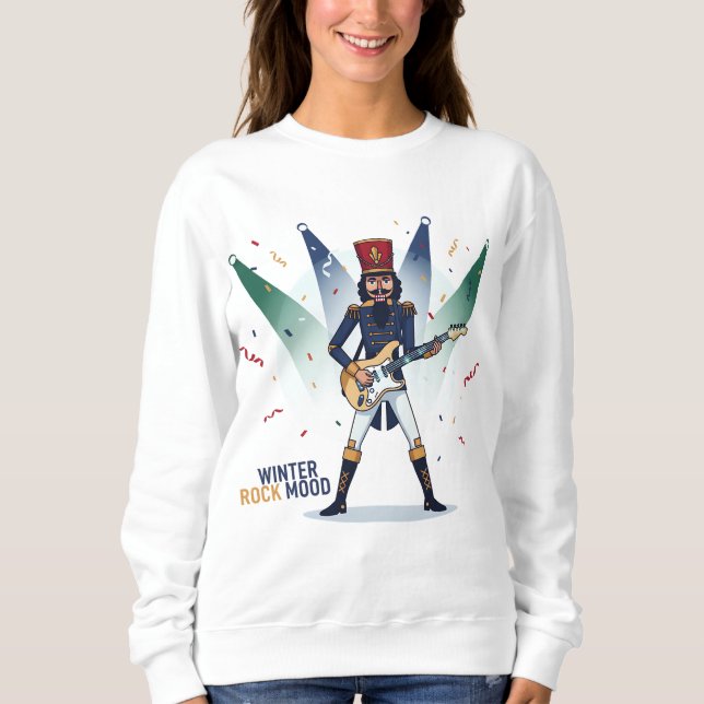Winter Rock Mood – Nutcracker Guitarist T Shirt (Framsida)
