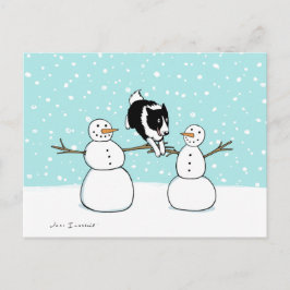 Winter Roligt Gräns Collie | Helgdag hund Helg Vykort