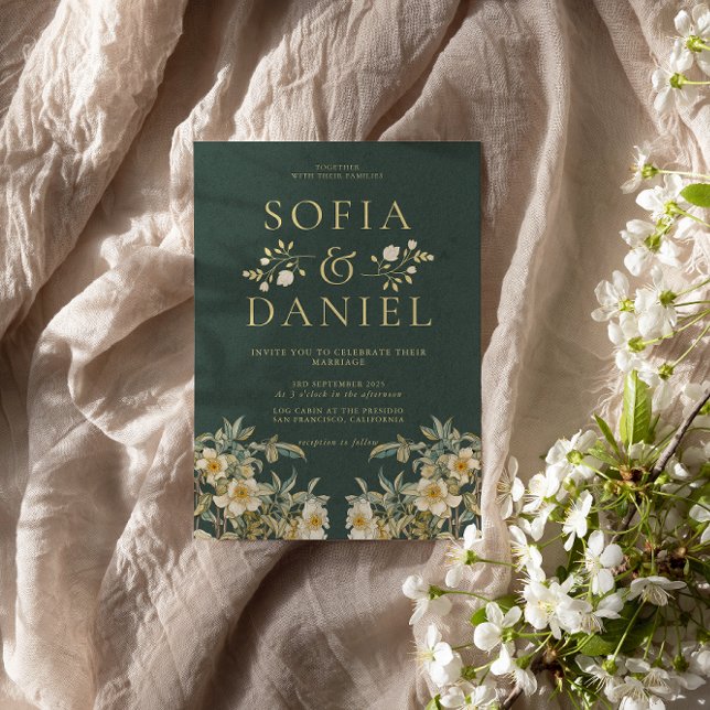 Winter Romantic Blommigt Bröllop Inbjudningar (Skapare uppladdad)