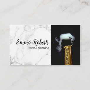 Winter Romantic Champagne Rustic Event Planning Visitkort