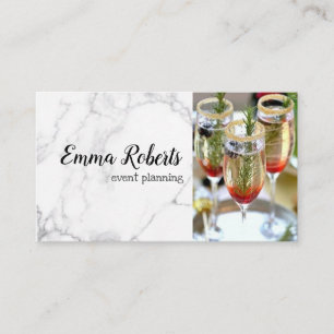 Winter Romantic Rosa ros Rustic Event Planning Visitkort