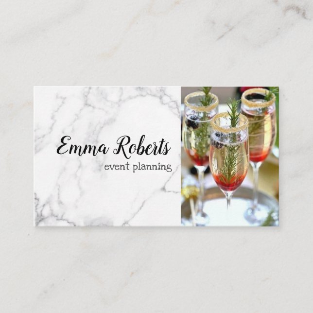 Winter Romantic Rosa ros Rustic Event Planning Visitkort (Framsida)