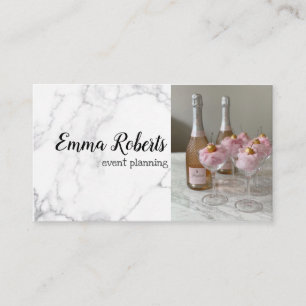 Winter Romantic Rosa ros Rustic Event Planning Visitkort