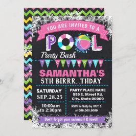 Winter rosa Bassäng födelsedagsfest Bäcke Inbjudningar