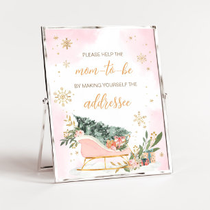Winter Rosa Guld Snowflake Kuvert Station Poster