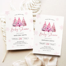 Winter Rosa Julgran Baby Shower Girl