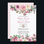 Winter Rosa Mauve Ro Blommigt Gräs Gren Bröllop Inbjudningar<br><div class="desc">Elegant, julvinter, ljus rosa mauve, lila ro blommigt, gräs bröllopsinbjudan. Den här moderna, botaniska, vattenfärgsdesignen har vackra vattenkrämvita, ljusa rosa, mauva, lila ro, gräs gren med blåbär arrangemanga med lila. På baksidan av kortet, en andedräkt av blommigt med brud och grooms monogram på mjuk rosa. Underbart val för romantiskt fall...</div>