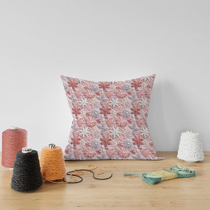 Winter Rosa Silver Snowflake Dekorativ kudde