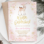 Winter  Rosa Snöflingor Onederland Födelsedag Inbjudningar<br><div class="desc">Vinterinbjudan till  Rosa Snöflingor Onederland,  julrenar. Perfekt för att välkomna vintern och fira juldagen Gräs Santa Sleigh Reindeer  Rosa Winter Onederland Sleigh Birthday</div>