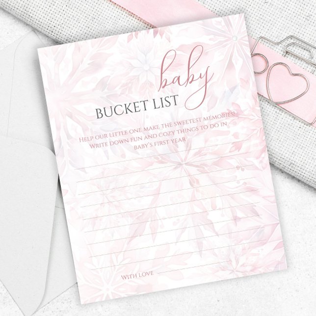 Winter Rosa Snowflake Baby Bucket List (Skapare uppladdad)