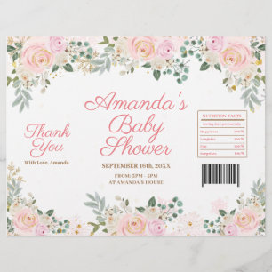 Winter Rosa Snowflake Blommigt Chip Bag Wrapper Reklamblad