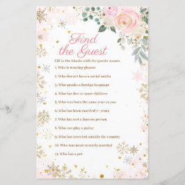 Winter Rosa Snowflake Blommigt Hitta gästen