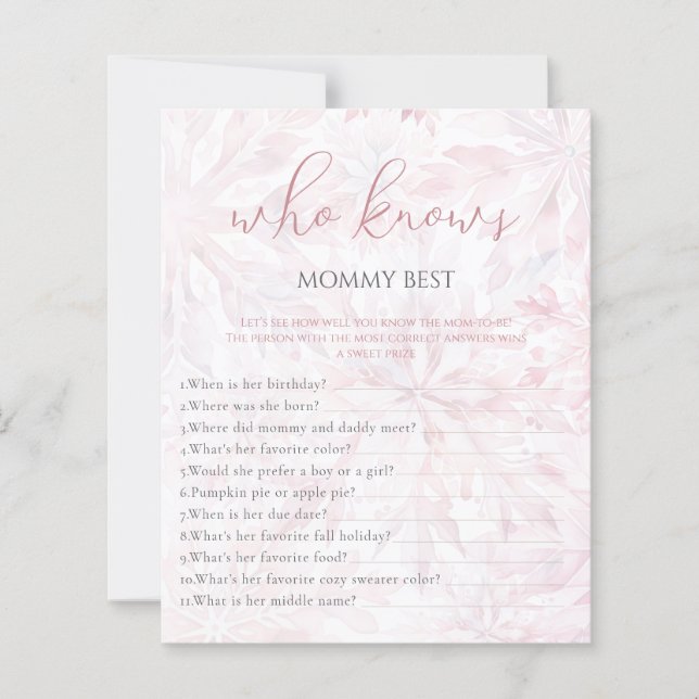 Winter Rosa Snowflake som känner till Mamma Game (Framsida)