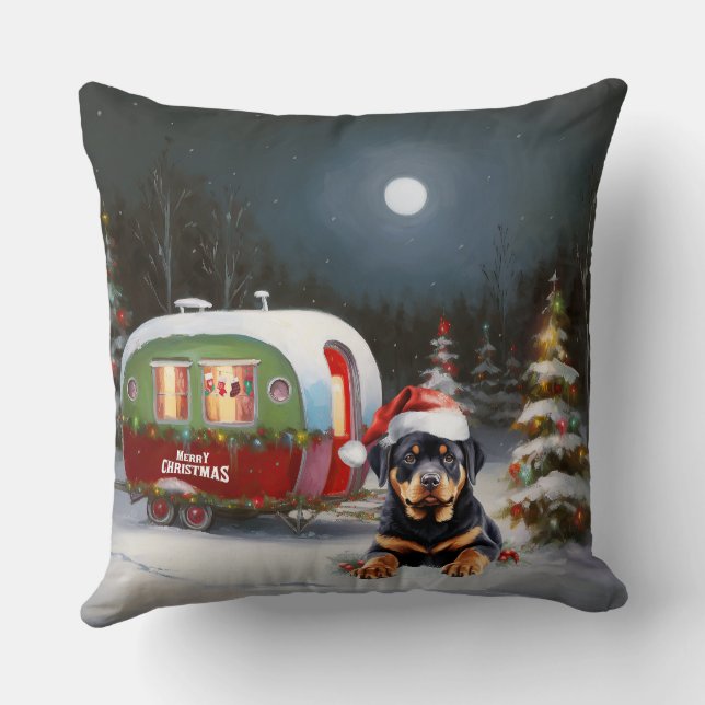 Winter Rottweiler Caravan jul Äventyr Kudde (Baksida)