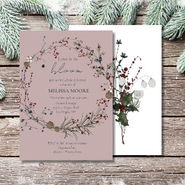 Winter Rustic Boho Kärlek är i Möhippan Bloom Inbjudningar