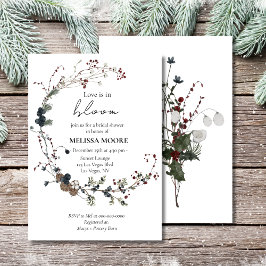 Winter Rustic Boho Kärlek är i Möhippan Bloom Inbjudningar