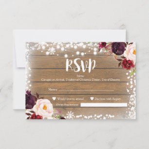 Winter Rustic Bröllop OSA Card Kort