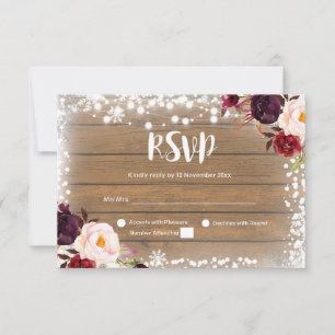 Winter Rustic Bröllop OSA Card Kort