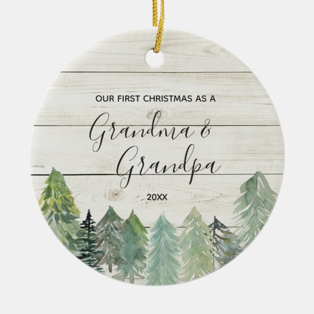 Winter Rustic Grandma God Jul Ornament (Framsidan)