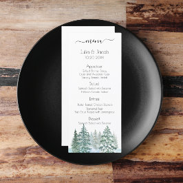 Winter Rustic Gräs Träd Lantern Botanical Bröllop Meny