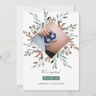 Winter Rustic Greenery Photo Gravid Meddelande