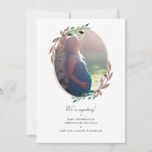 Winter Rustic Greenery Photo Gravid Meddelande