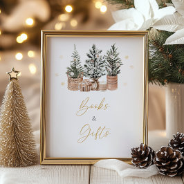 Winter Rustic Julgranar Bokar och gåvor Poster