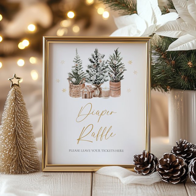 Winter Rustic Julgranar Diaper Raffle Poster (Skapare uppladdad)