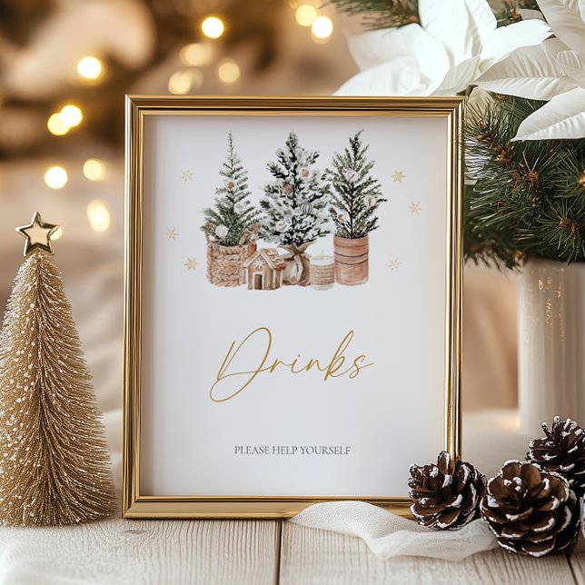 Winter Rustic Julgranar Drinks Poster (Skapare uppladdad)