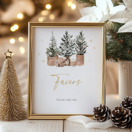 Winter Rustic Julgranar Favors Poster