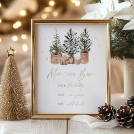 Winter Rustic Julgranar Momosa Pub Poster