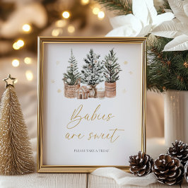 Winter Rustic Julgranar Spädbarn är Sweet Poster