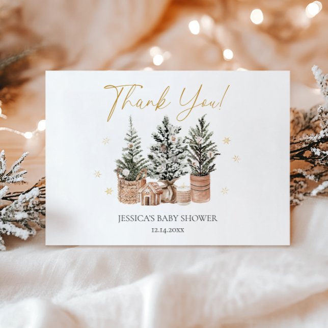 Winter Rustic Julgranar Tack Kort (Skapare uppladdad)