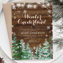 Winter Rustic Wood Snöflingor Onederland Birthday