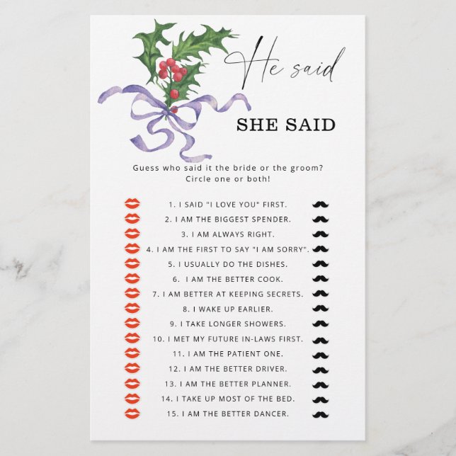 Winter sa att hon sa att möhippa-spel (Framsida)