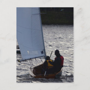 Winter Sailboat Tävling Vykort