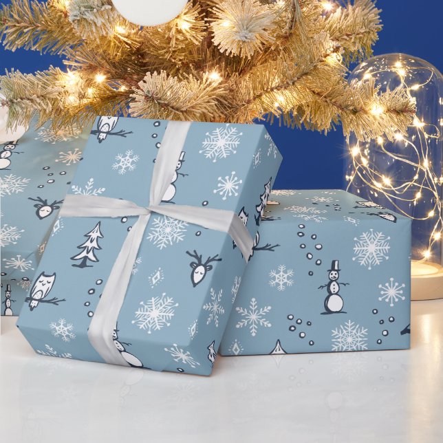 Winter Sak Wrapping Papper - Himmel, Dusk, Snö Presentpapper (Helgdagar)